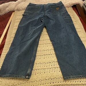 Carhartt Carpenter/Utility Jeans back belt loops missing‎ men’s sz 38x30 Blue